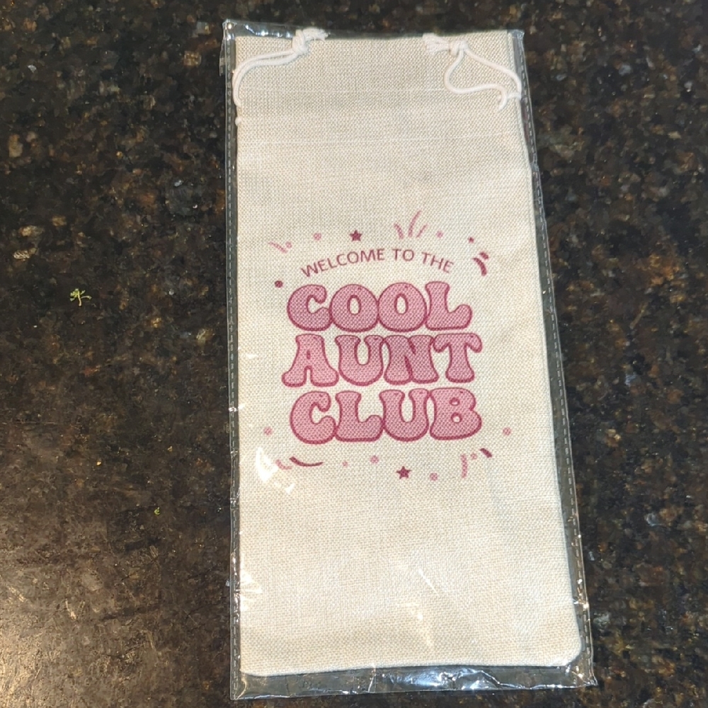 Cool Aunt Club Canvas Wine Pouch